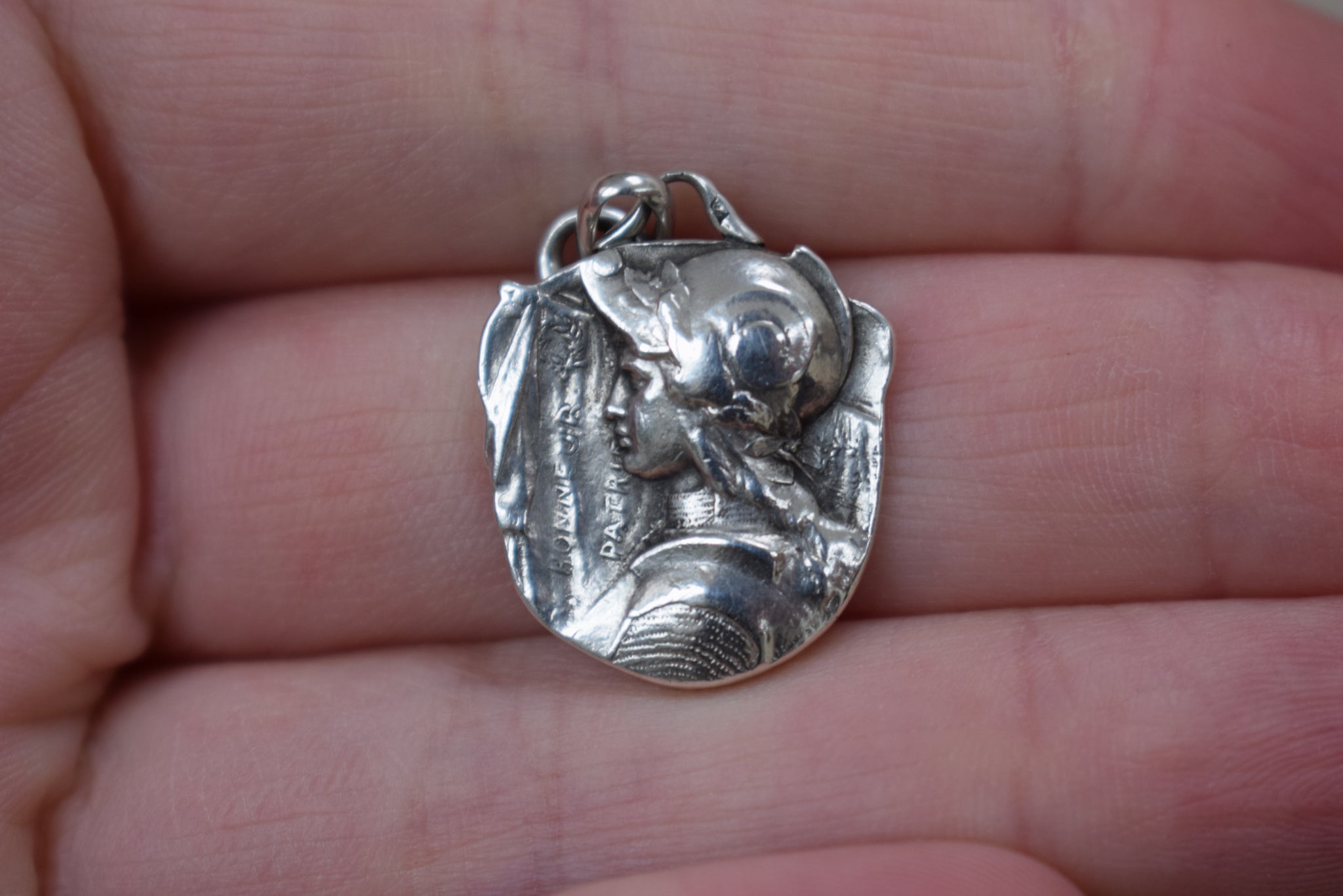 St Joan of Arc Medallion Silver Rooster
