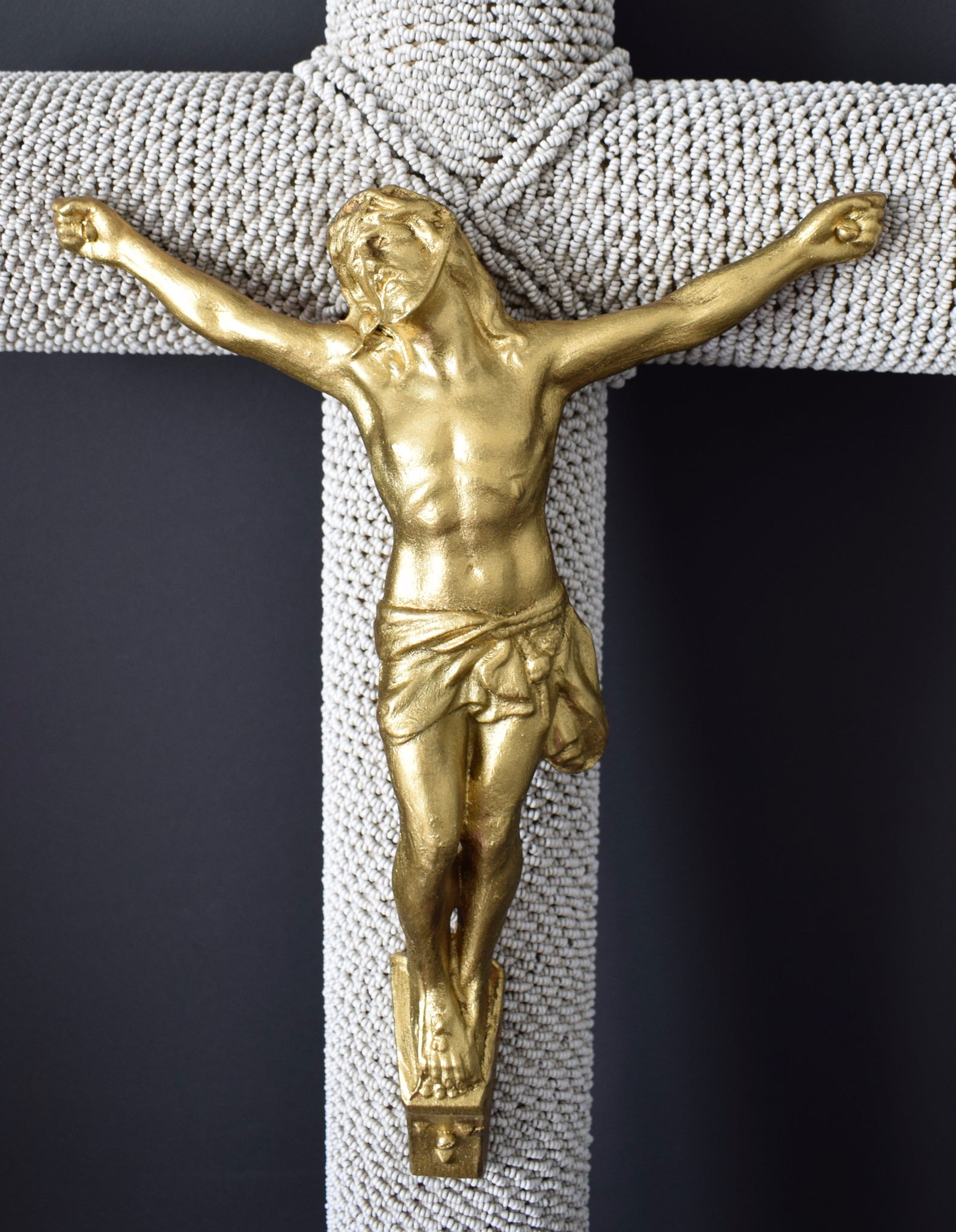 Large 27 1/2" Rare Art Deco Religious Wall Crucifix Cross