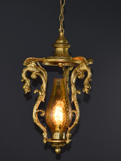 Gothic Bronze Lantern Griffin Chimera