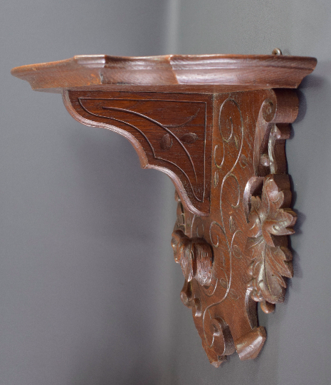 Large Antique Black Forest Hand Carved  Wood Dog Wall Console Table Cabin Decor Console