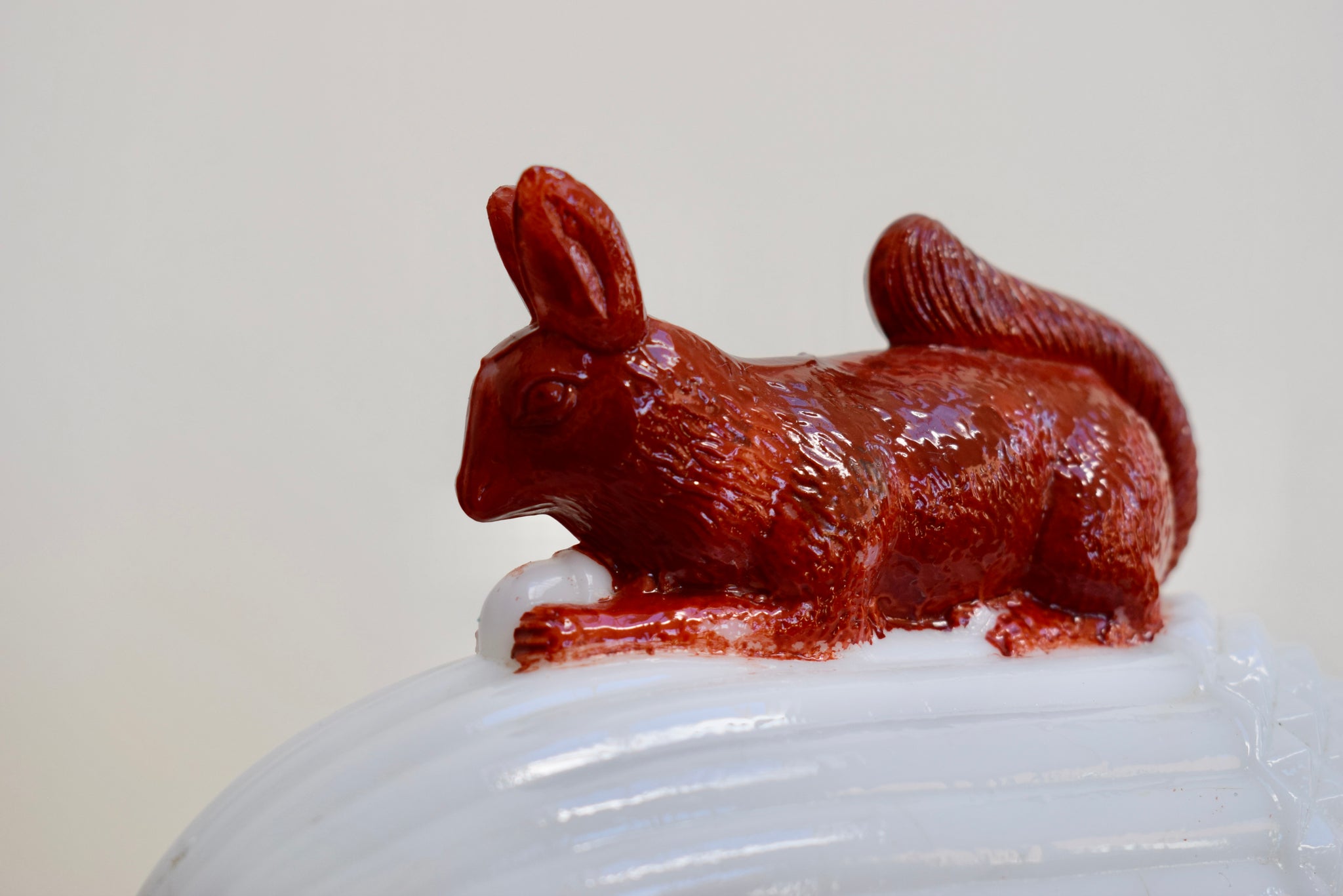 Vallerysthal Milk Glass Squirrel