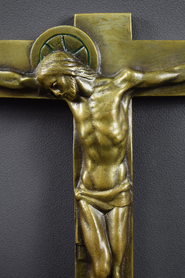 Art Deco Bronze Wall Cross Hartmann Crucifix