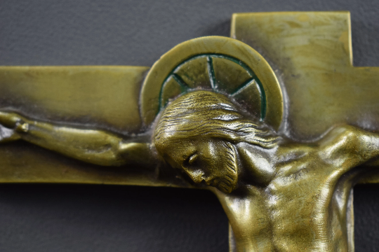 Art Deco Bronze Wall Cross Hartmann Crucifix