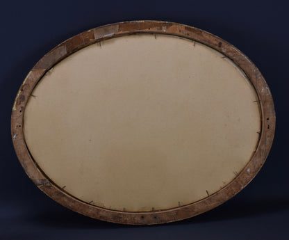 Art Deco oval wood frame
