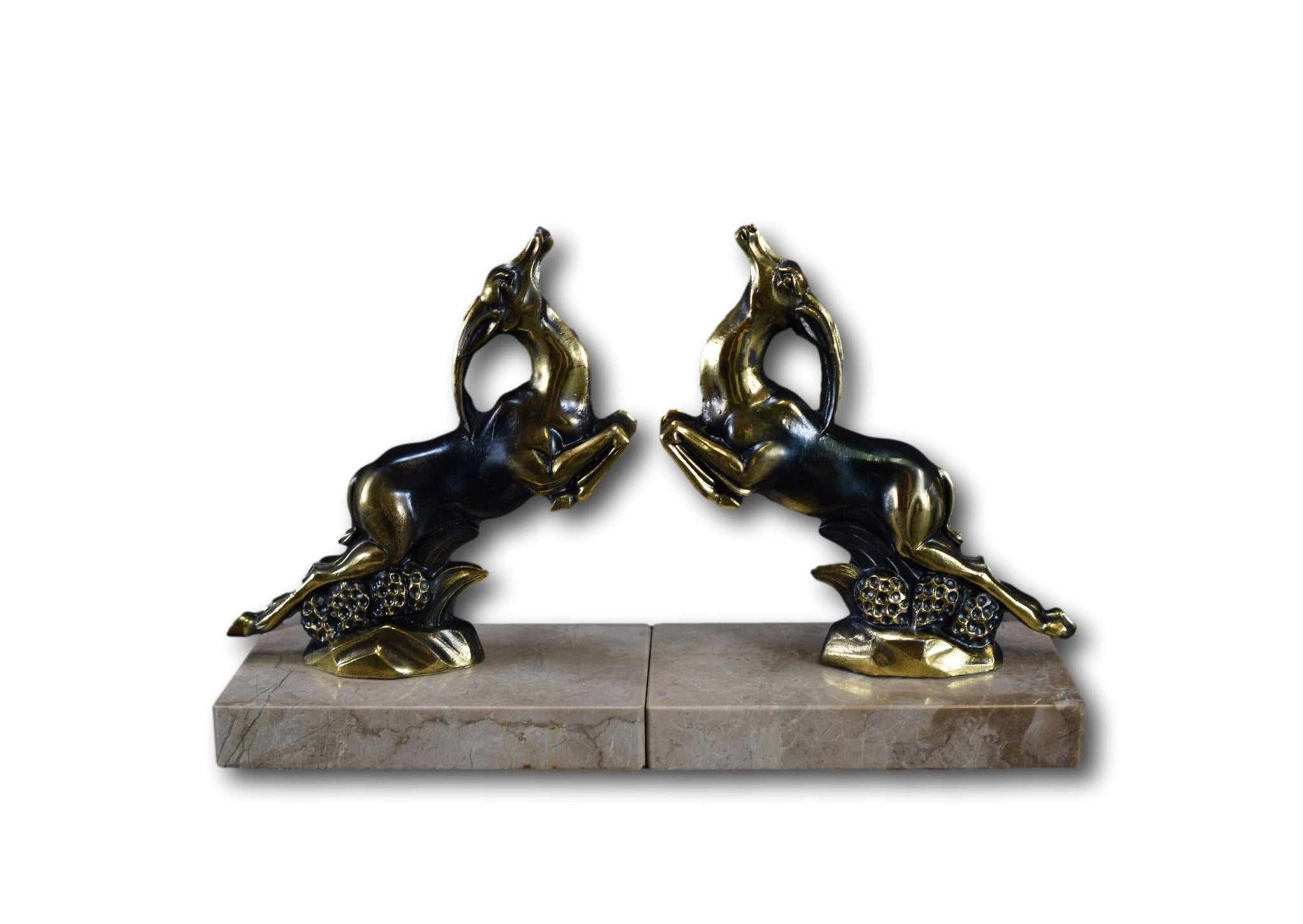 Vintage French Art Deco Bookends Antelope