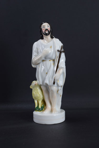 Holy Lamb Jesus Good Shepherd Statue Figurine Porcelain