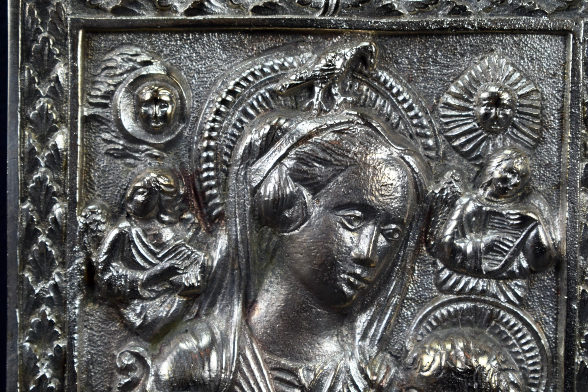 Religious plaque Virgin and Child 19th