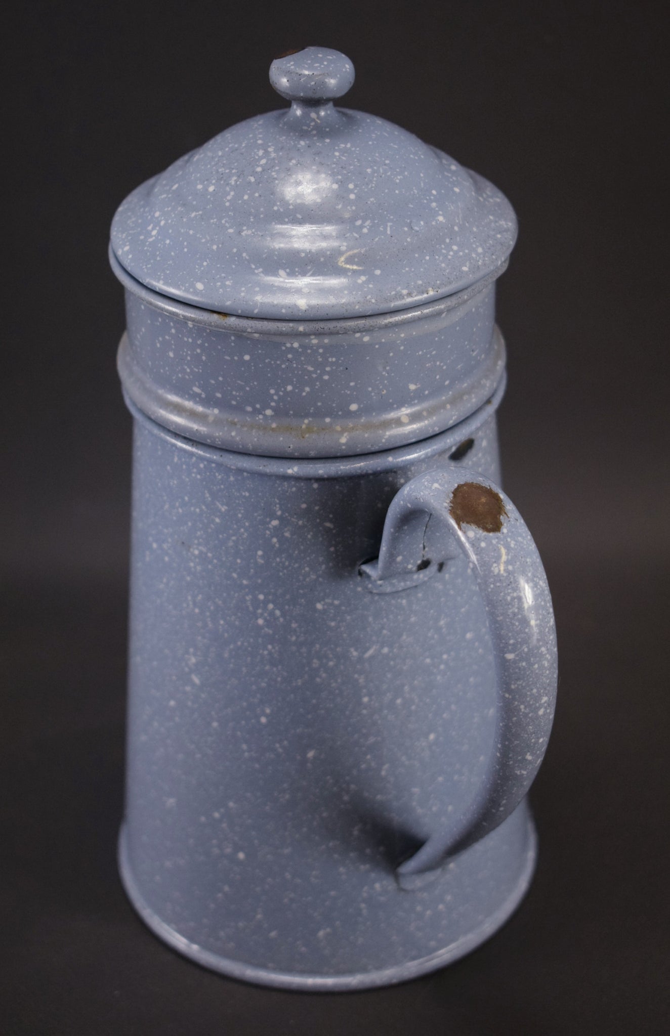 Mottled Blue White Coffee Pot