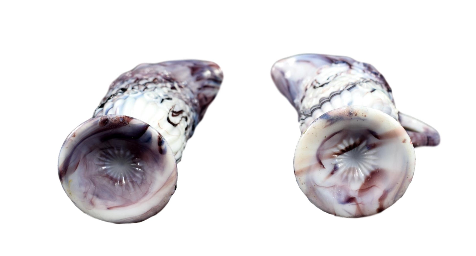 Marbled Purple Opaline Pitchers Cruets - Charmantiques