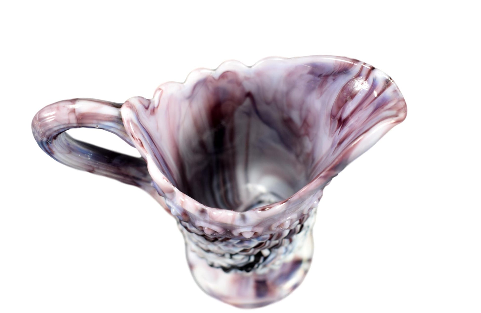 Marbled Purple Opaline Pitchers Cruets - Charmantiques