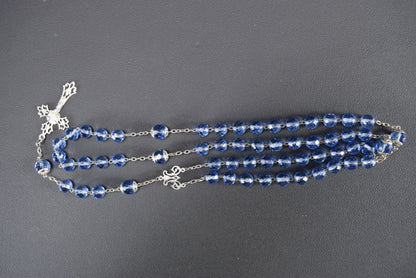 Blue Faceted Rosary