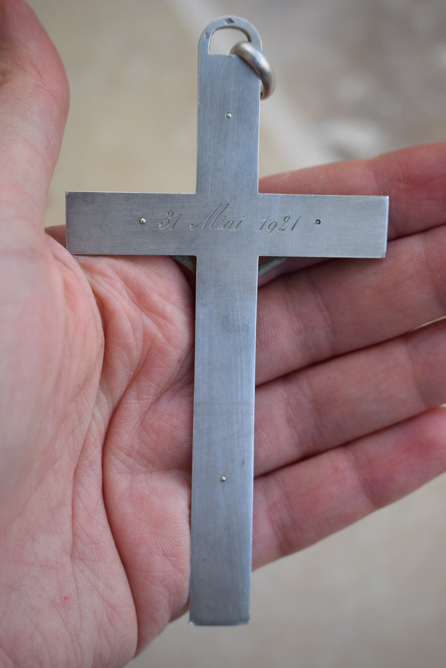 Grand Crucifix En Argent