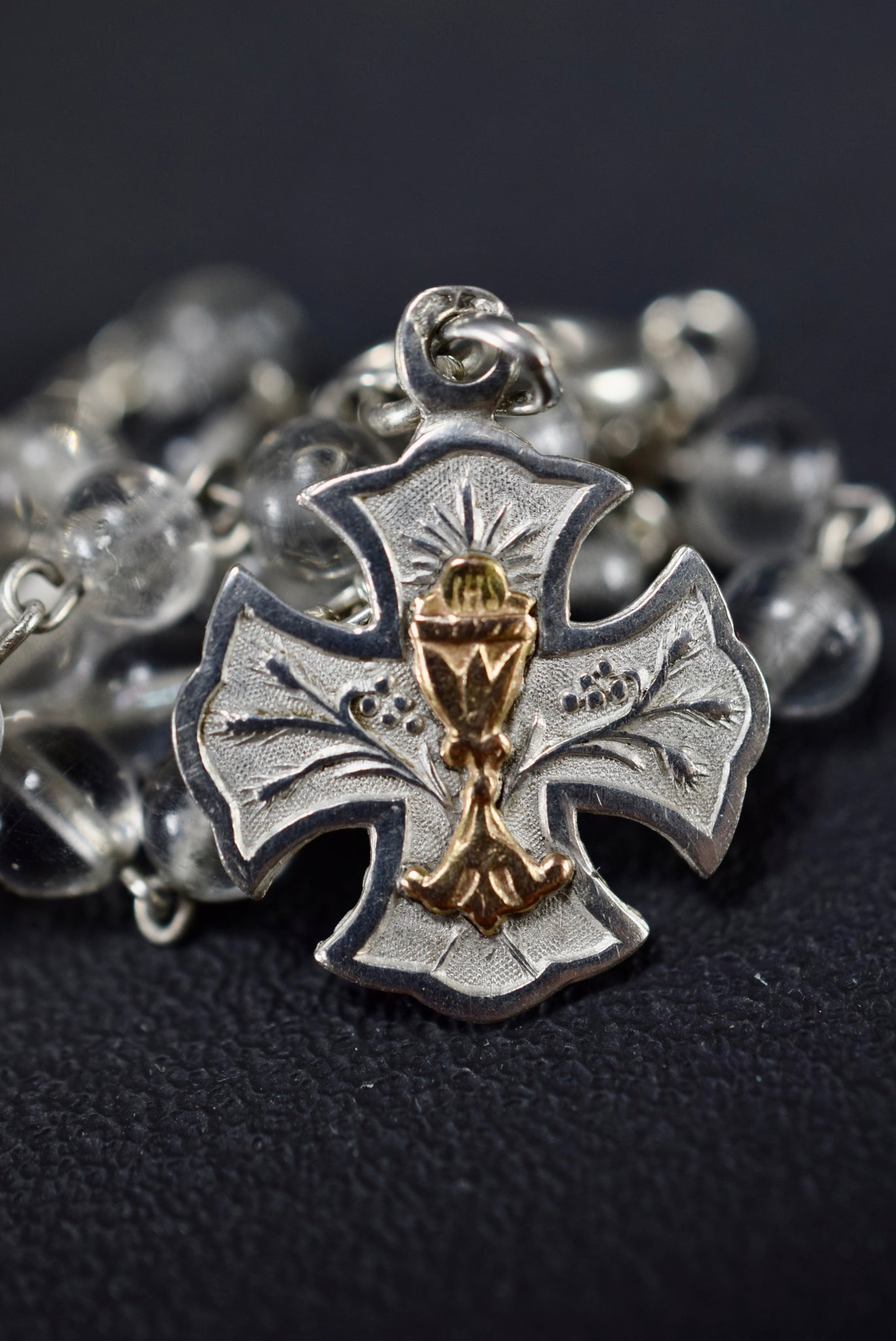 Mary Religious Bracelet Beads Medal Chalice