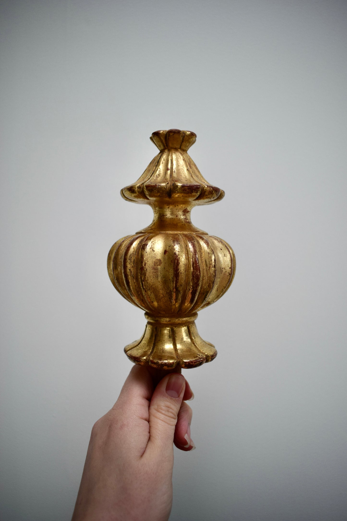 Gilt Wood Stair Finial