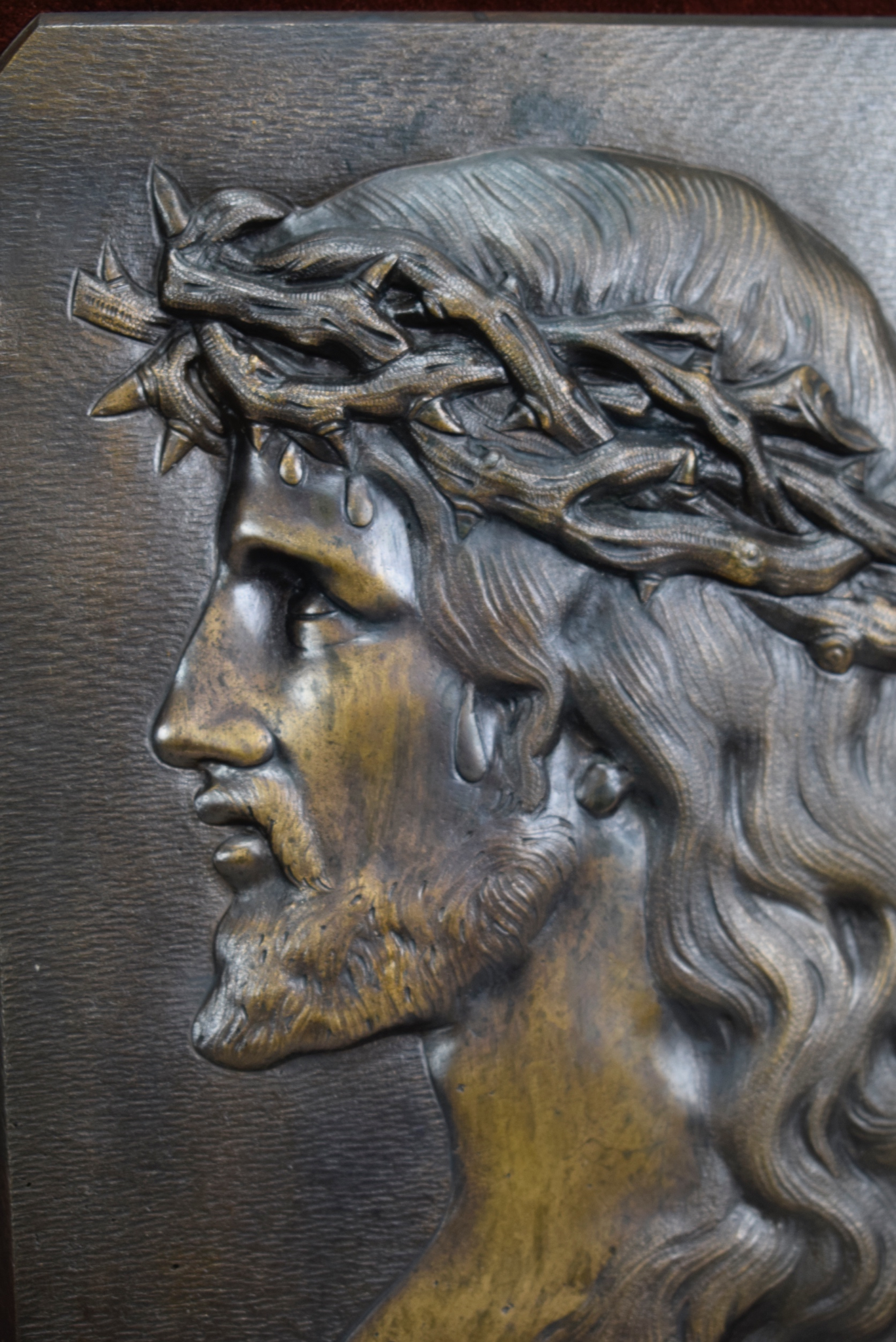 Jesus Bronze Plaque Frame - Charmantiques