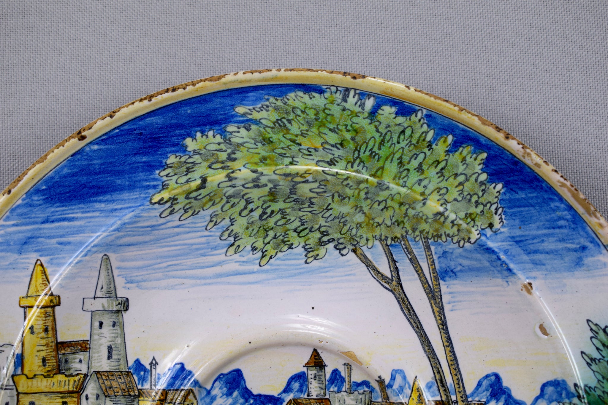 Italian Antique 17th 18th Majolica Footed Dish - Charmantiques