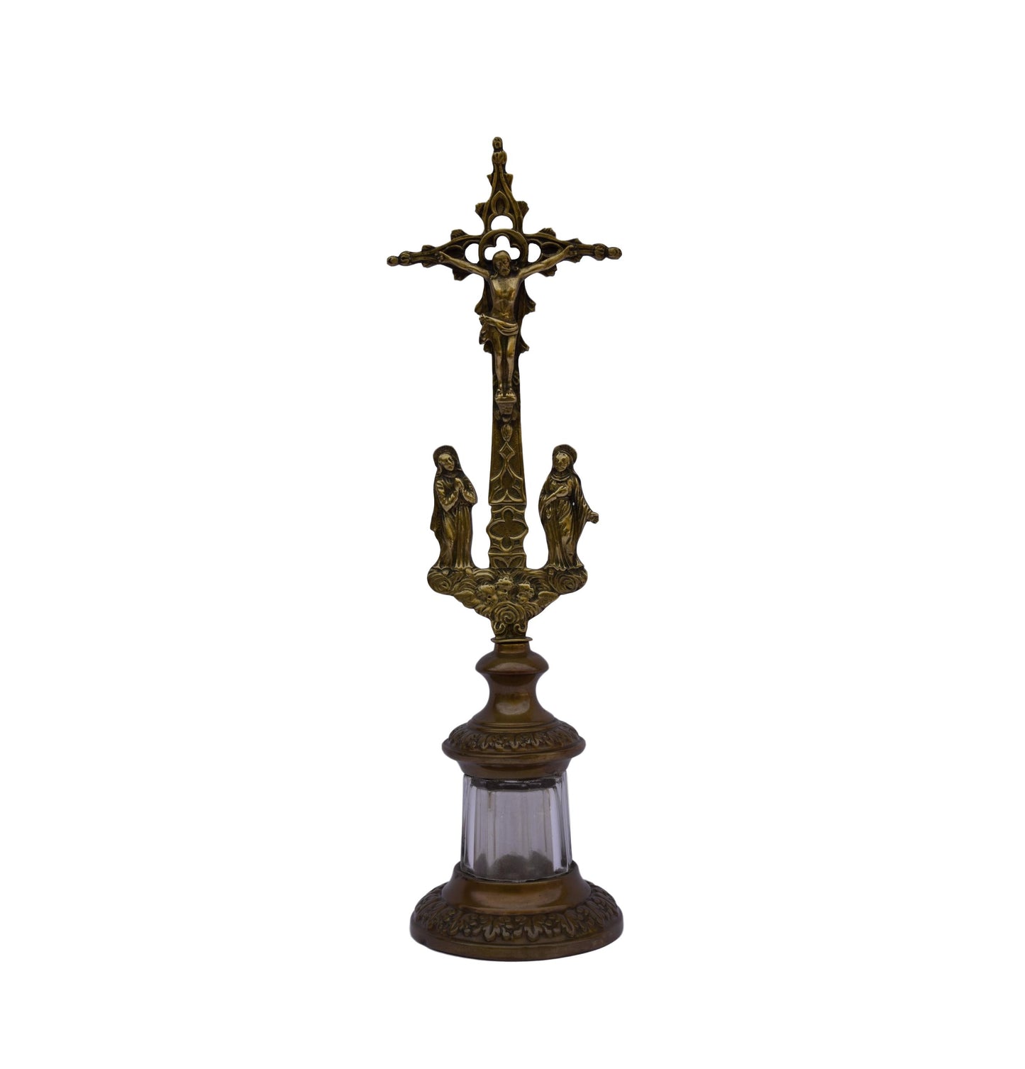 Brass Standing Crucifix - Charmantiques