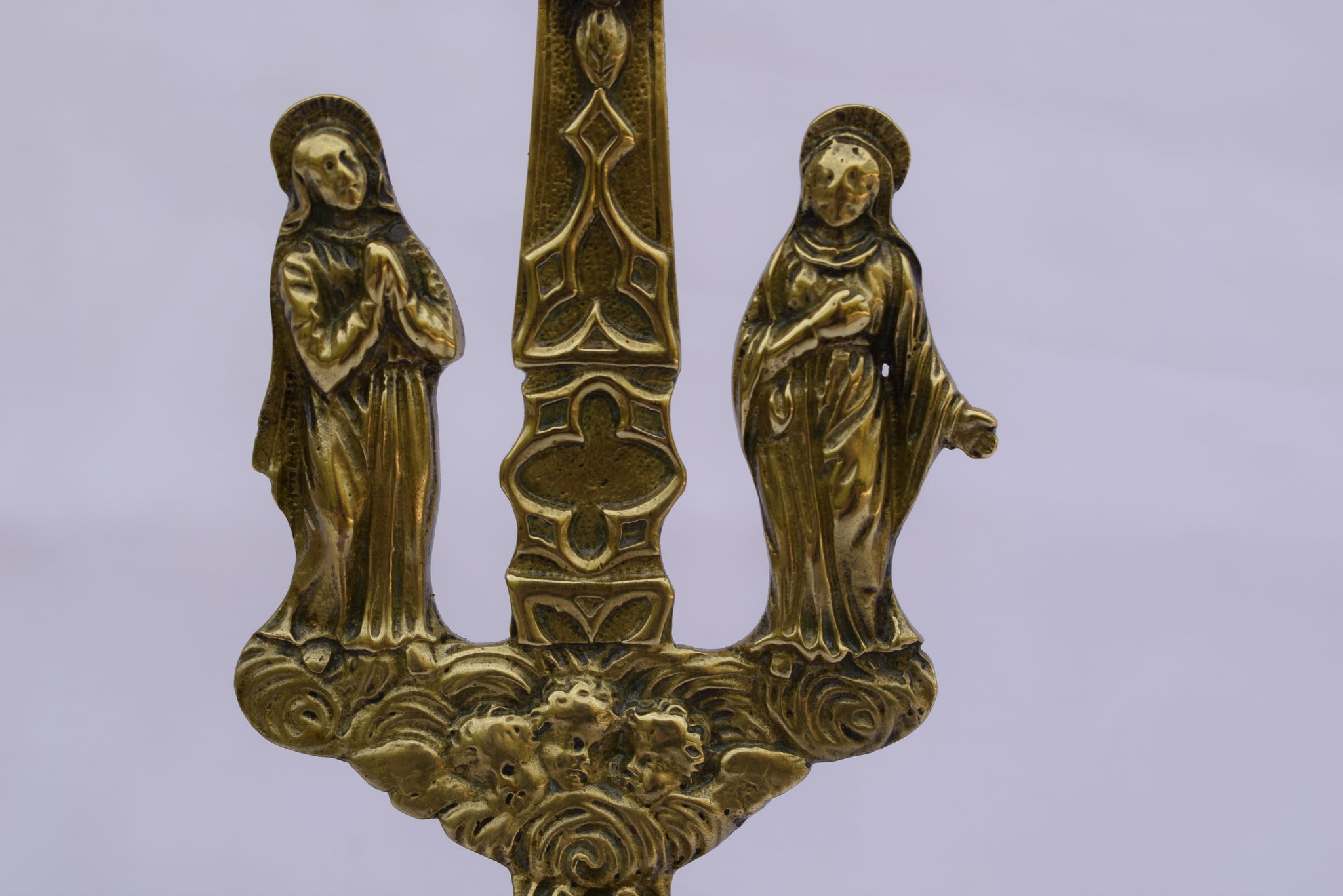Brass Standing Crucifix - Charmantiques
