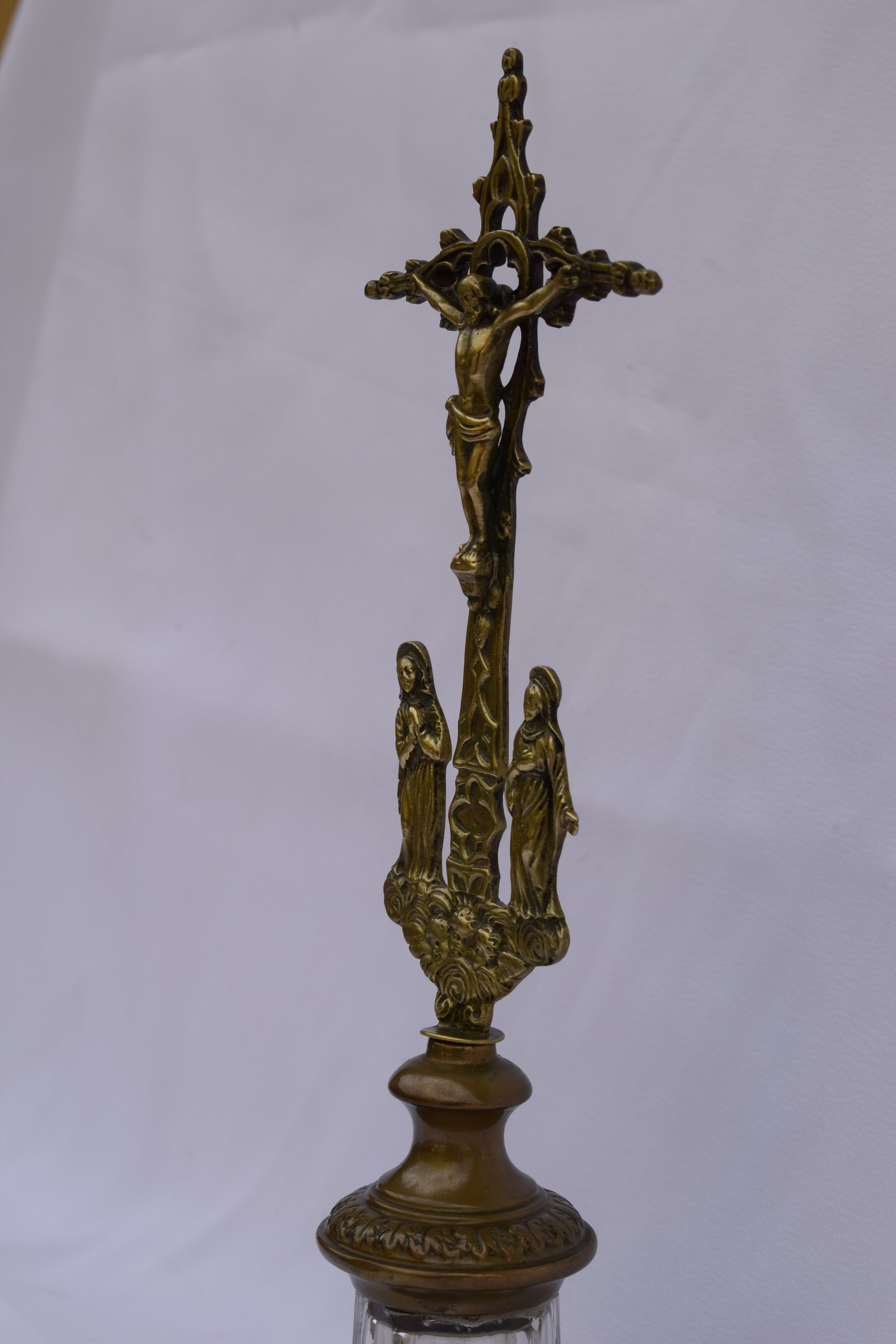 Brass Standing Crucifix - Charmantiques