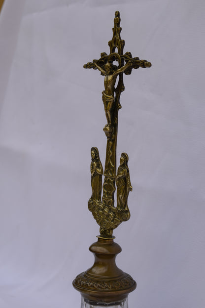 Brass Standing Crucifix - Charmantiques