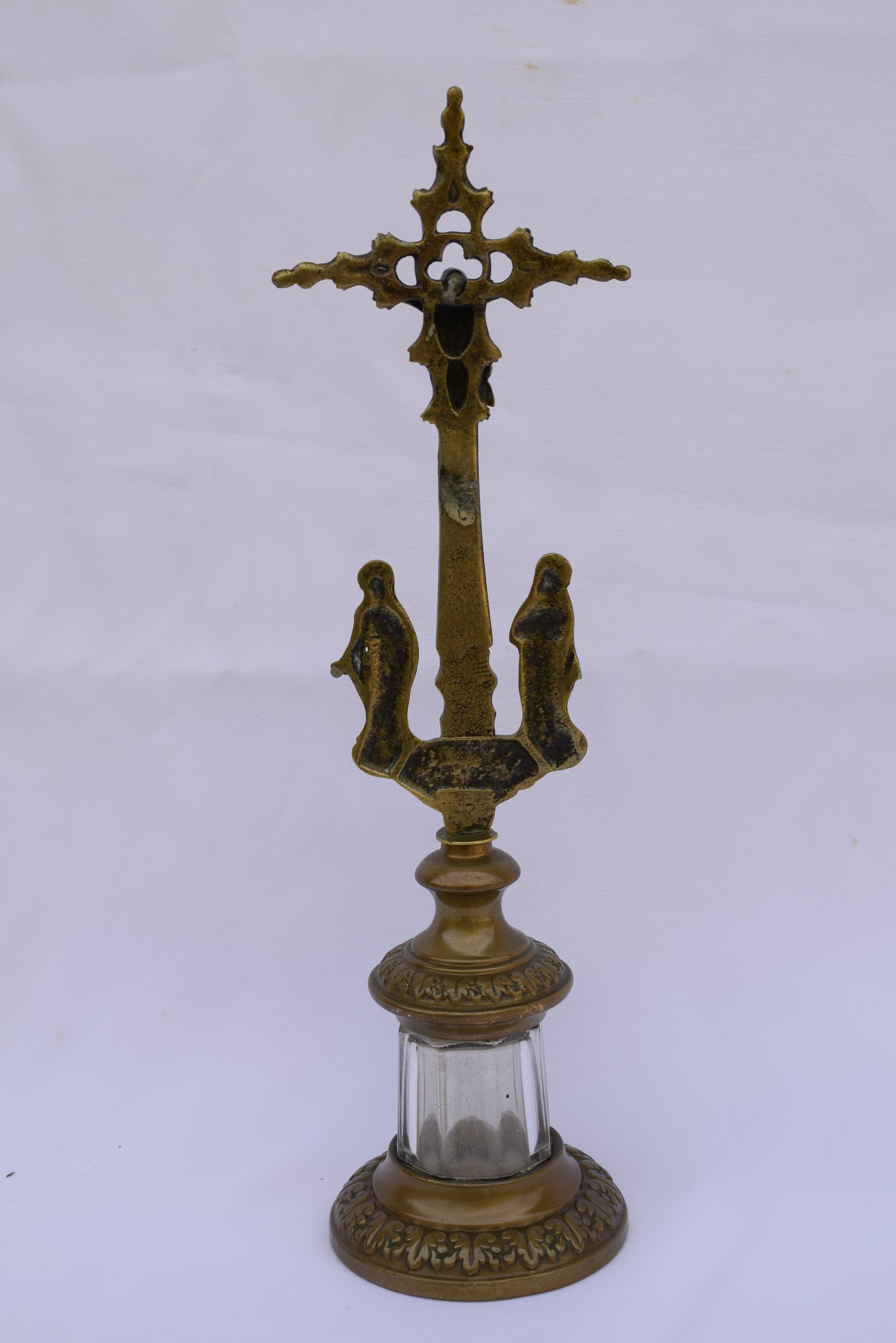 Brass Standing Crucifix - Charmantiques