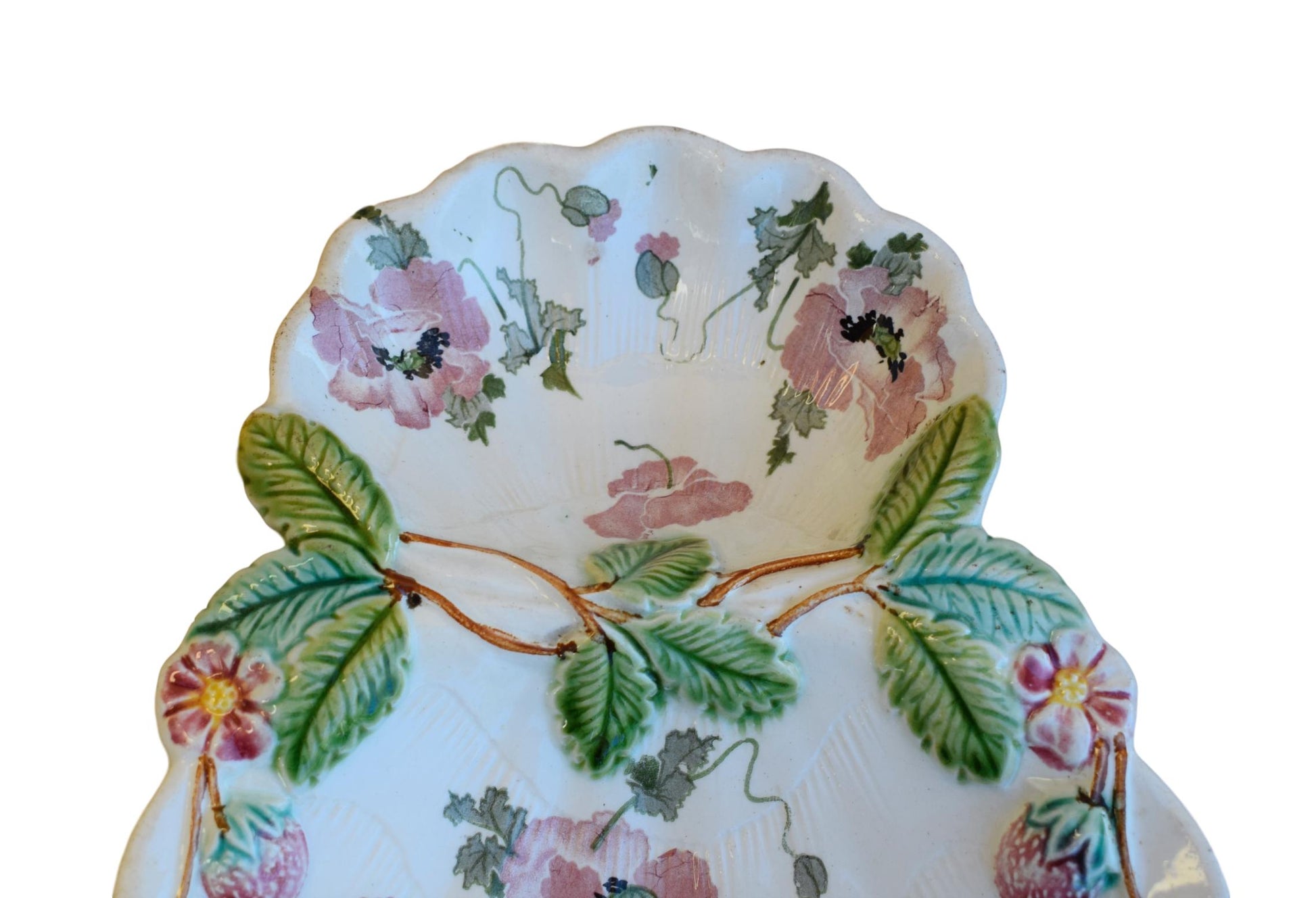 Strawberry Majolica Server - Charmantiques