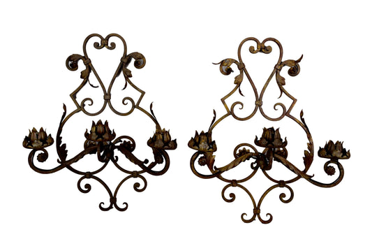 Wrought Iron Wall Sconces - Charmantiques