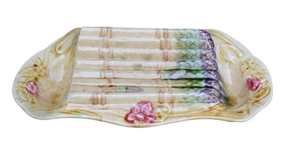 Onnaing Majolica Asparagus Platter - Charmantiques