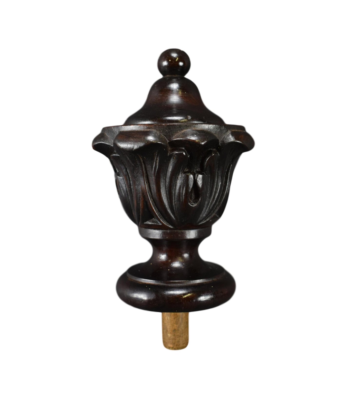 French Antique Architectural Carved Wood Stairwell Staircase Newel Post Cap Finial