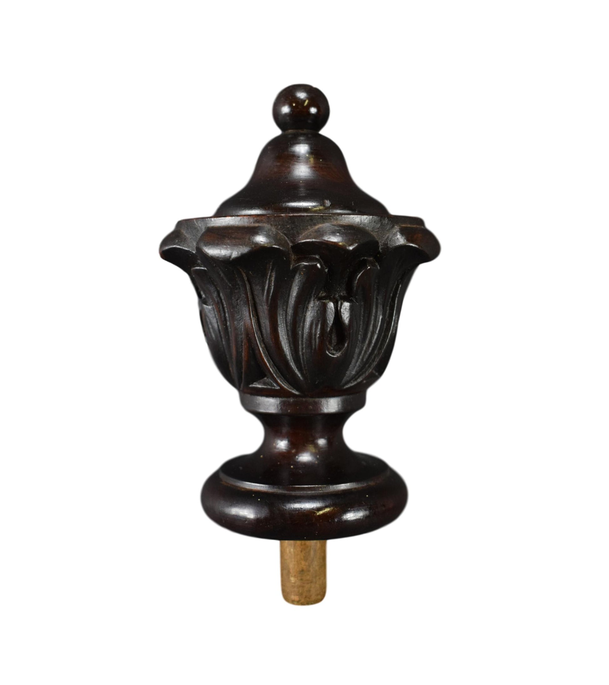 French Antique Architectural Carved Wood Stairwell Staircase Newel Post Cap Finial