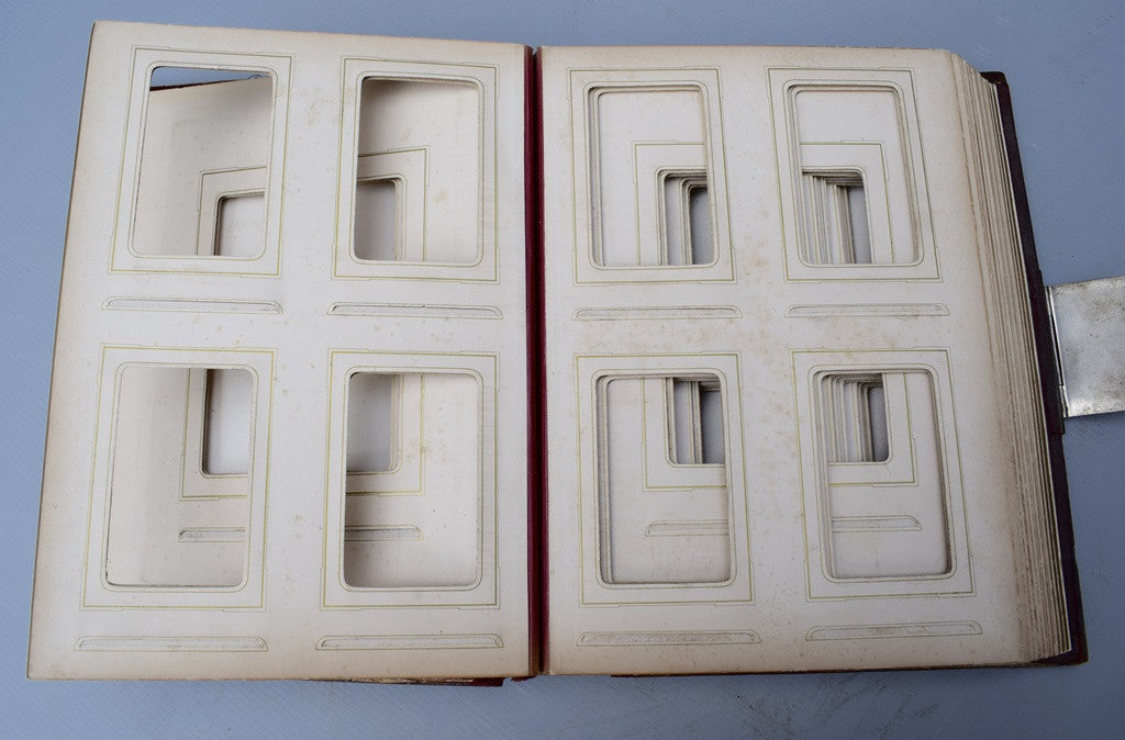 French Antique Black Forest Hand Carved Cover Photograph Album - Charmantiques