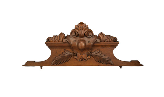 Walnut Bed Pediment - Charmantiques