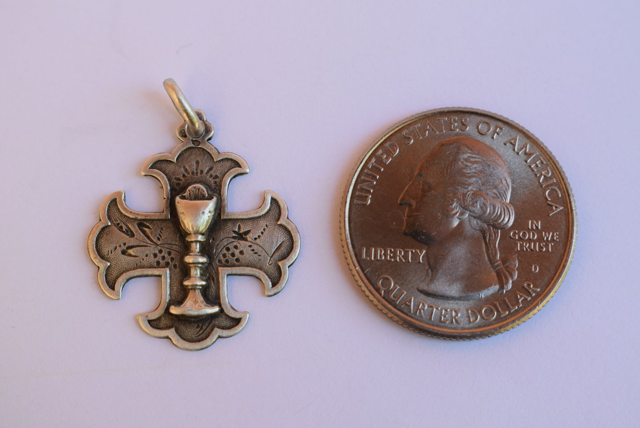 Sterling Silver Maltese Cross Medal - Charmantiques