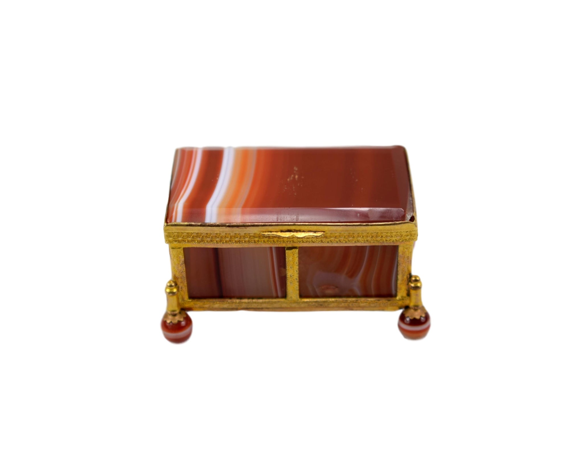 Orange Agate Hinged Box - Charmantiques