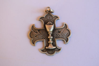 Sterling Silver Maltese Cross Medal - Charmantiques