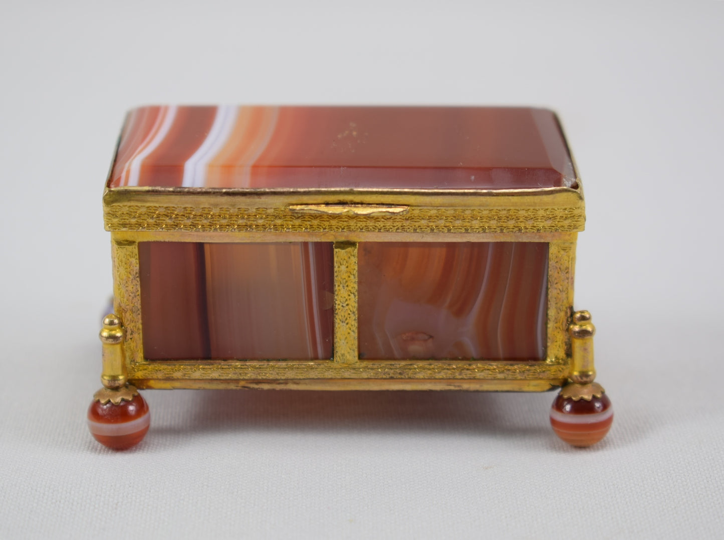 Orange Agate Hinged Box - Charmantiques