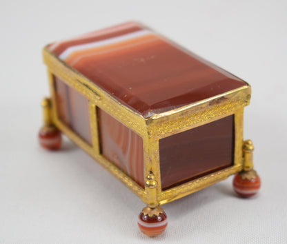 Orange Agate Hinged Box - Charmantiques