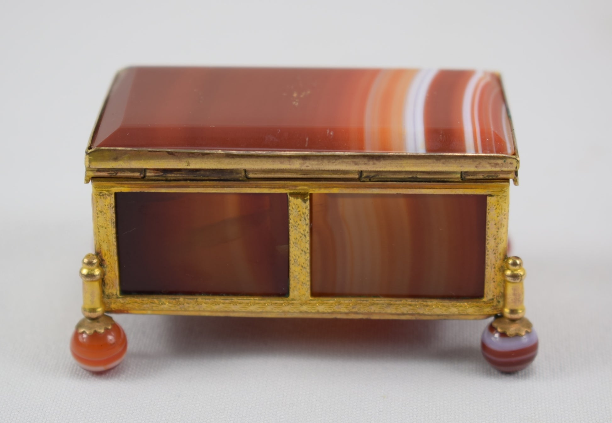 Orange Agate Hinged Box - Charmantiques