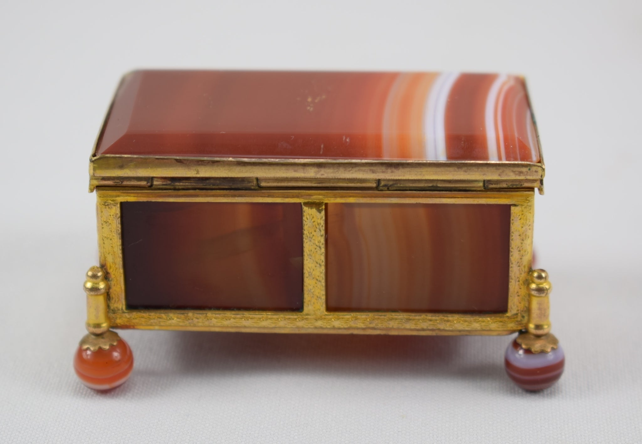 Orange Agate Hinged Box - Charmantiques