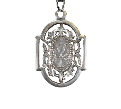 Antique French Communion Medal Chalice Pendant