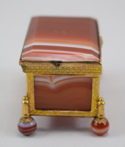 Orange Agate Hinged Box - Charmantiques