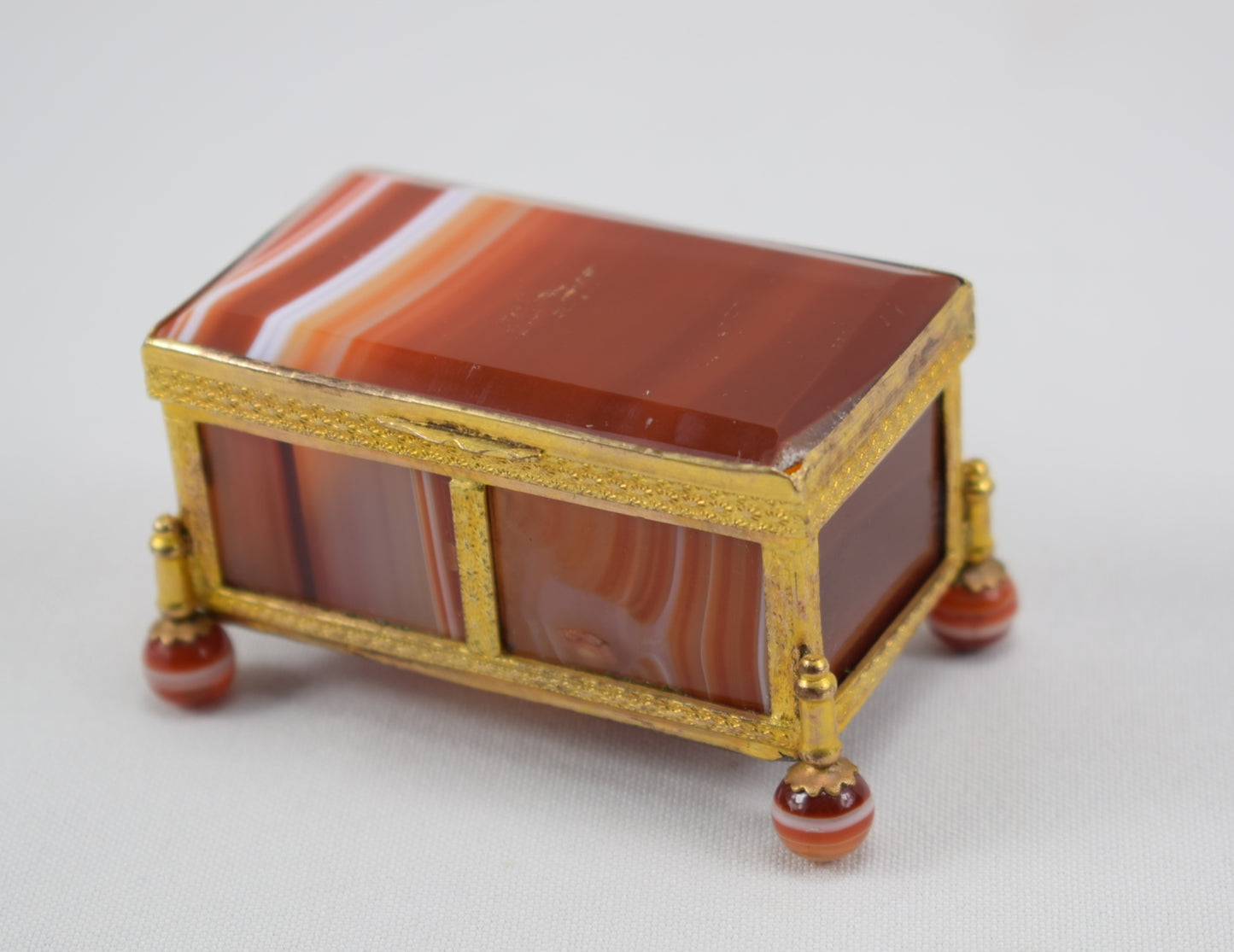 Orange Agate Hinged Box - Charmantiques