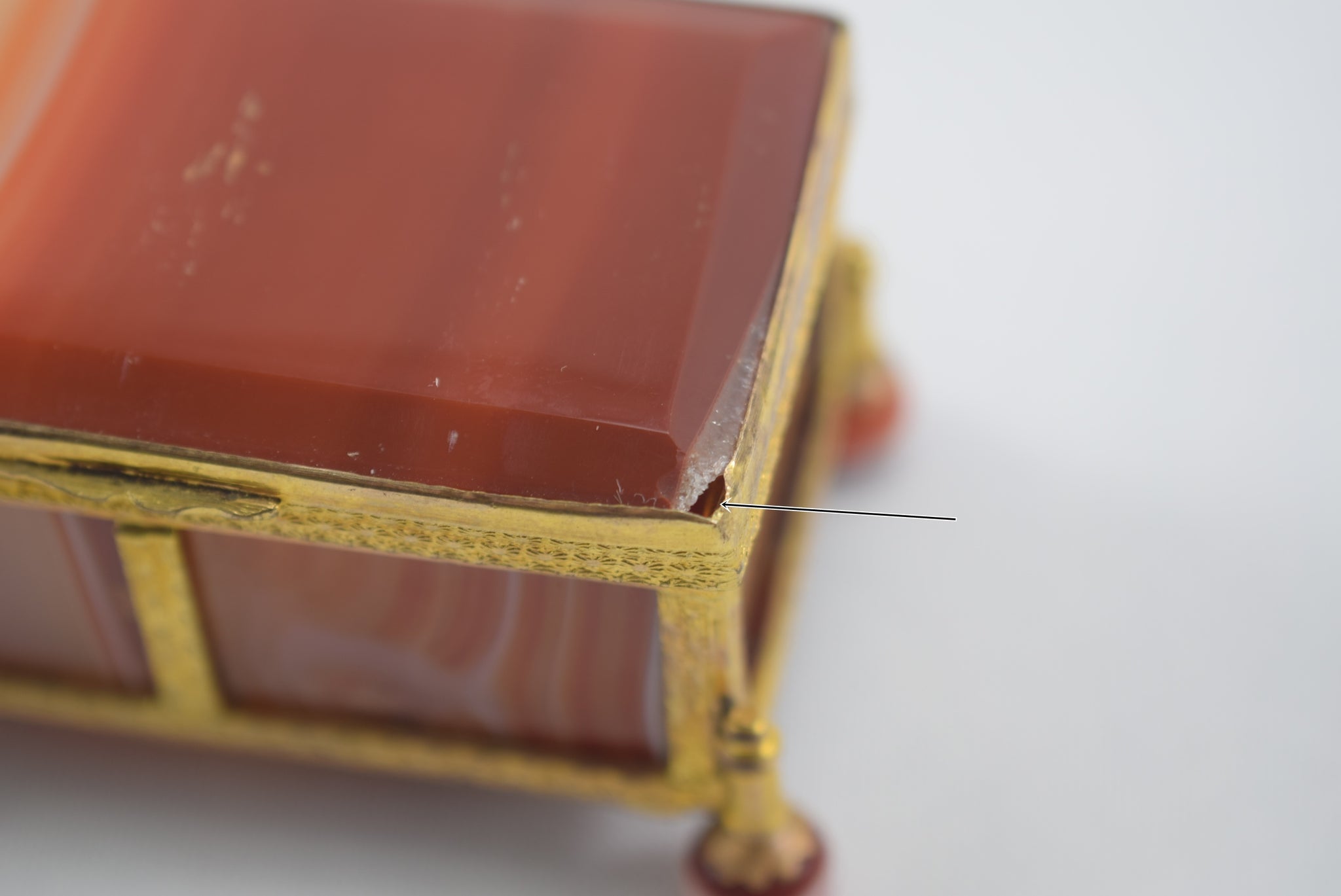 Orange Agate Hinged Box - Charmantiques