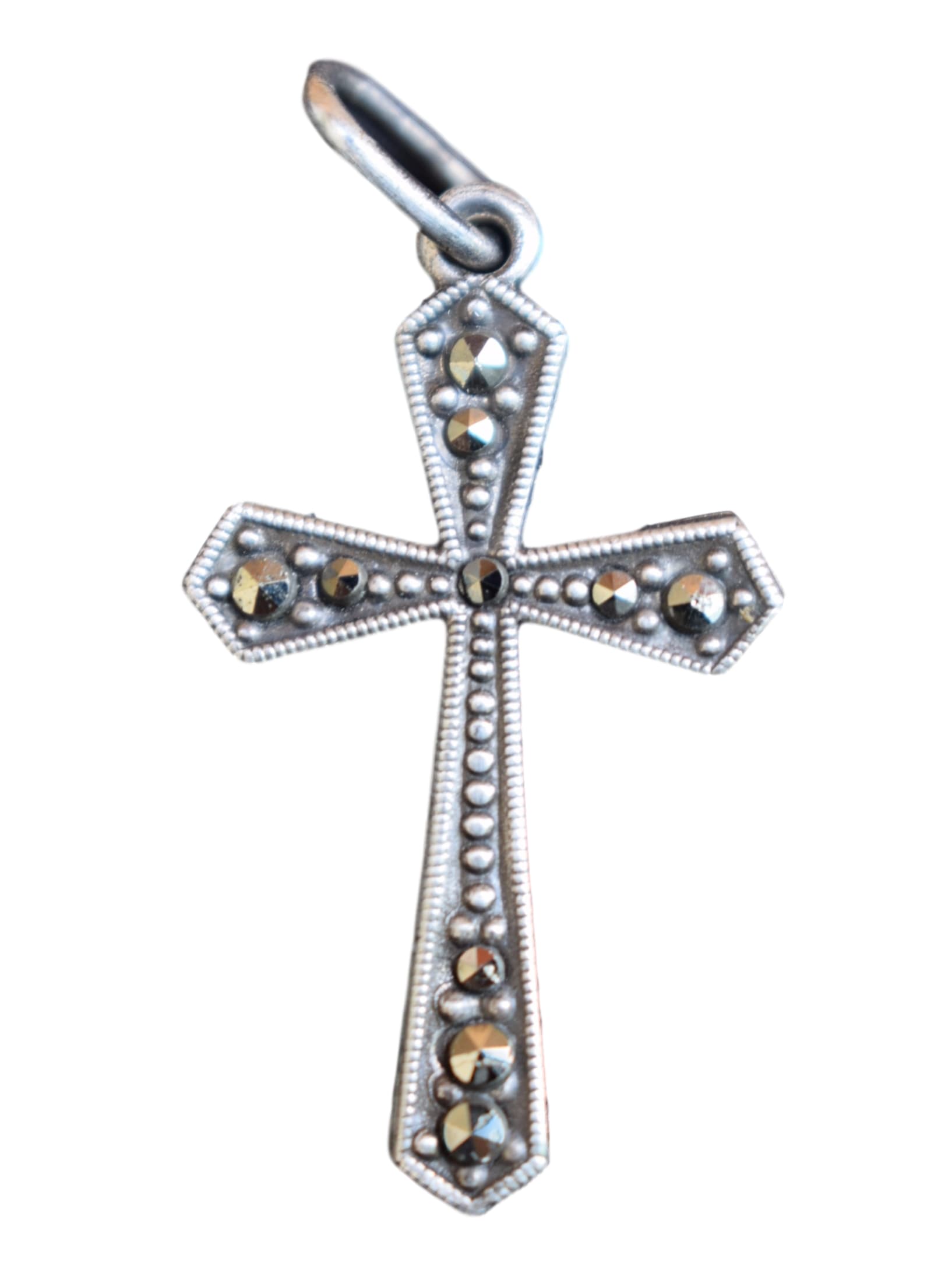 Marcasite Cross Charm - Charmantiques