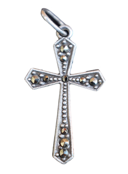 Marcasite Cross Charm - Charmantiques