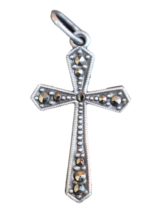 Marcasite Cross Charm - Charmantiques