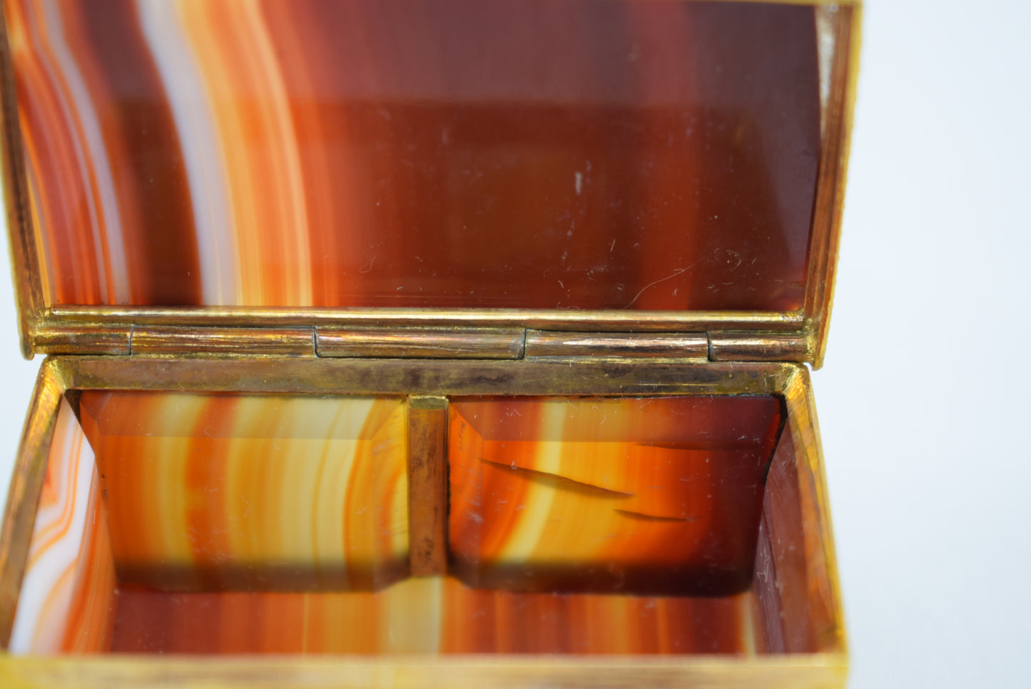 Orange Agate Hinged Box - Charmantiques