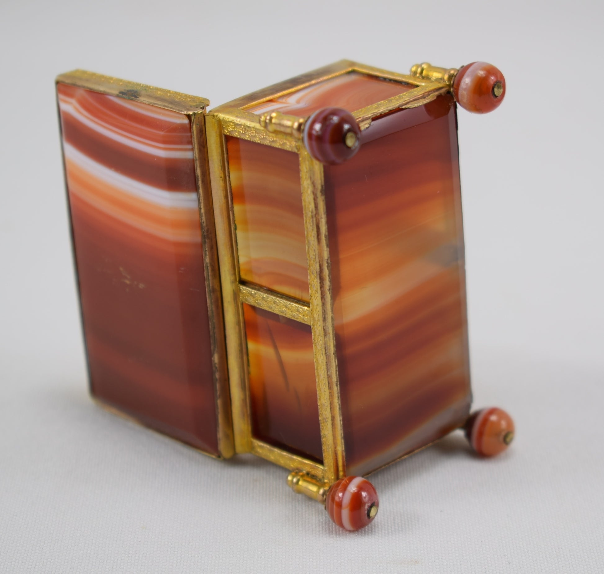 Orange Agate Hinged Box - Charmantiques