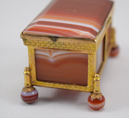 Orange Agate Hinged Box - Charmantiques