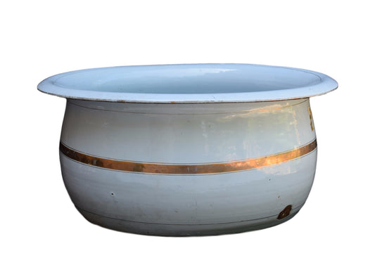 Blue Enamel Baby Basin - Charmantiques